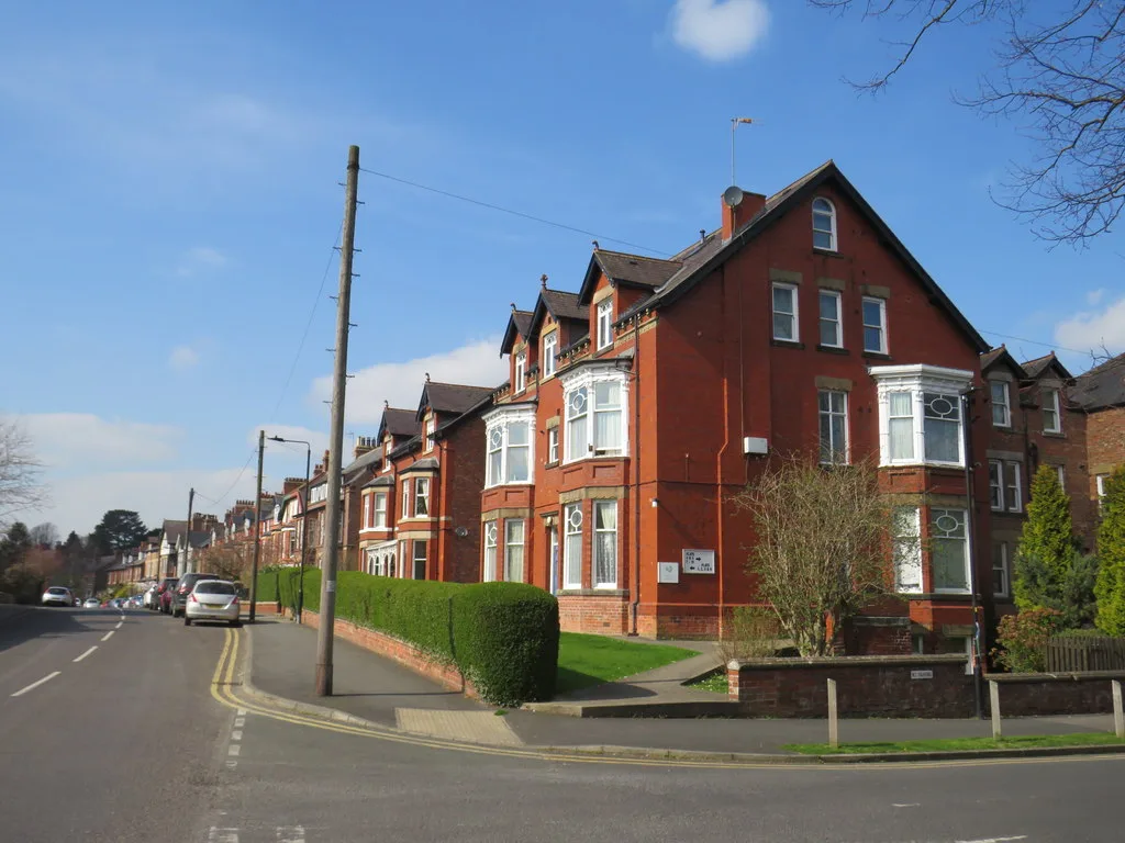 Houses on College Road, Ripon, one of the towns on the Harrogate-area collection round