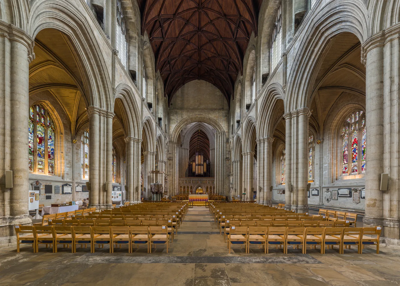 The nave of Ripon Cathedral, where the Festival of Nine Lessons and Carols is held on 23 and 24 December
