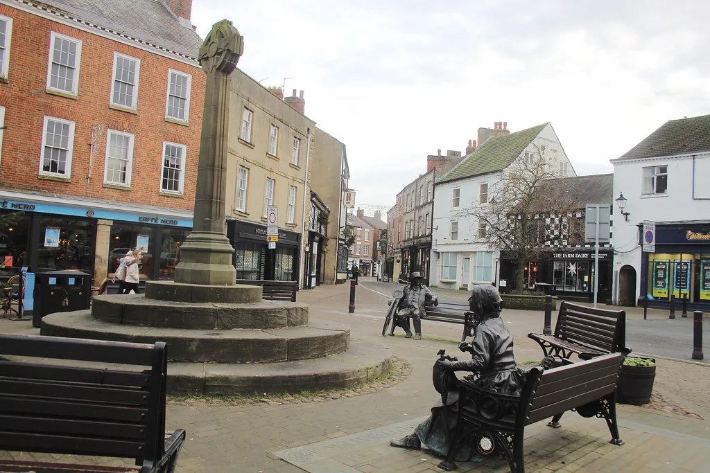 Knaresborough Market Place, the square the Christmas Market is centred on