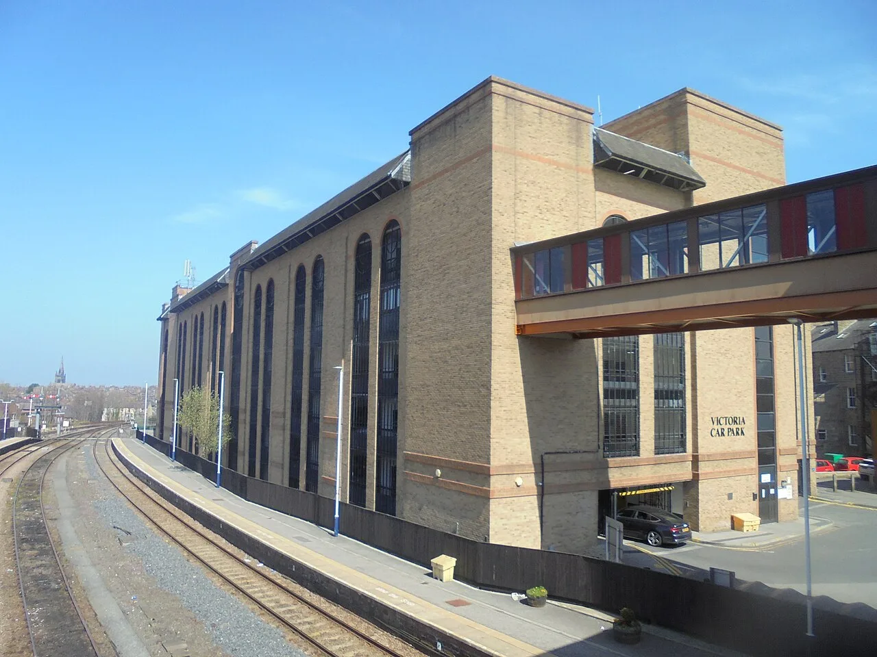 Victoria Car Park, Harrogate, seen from the station bridge. It is the district's largest at 786 spaces