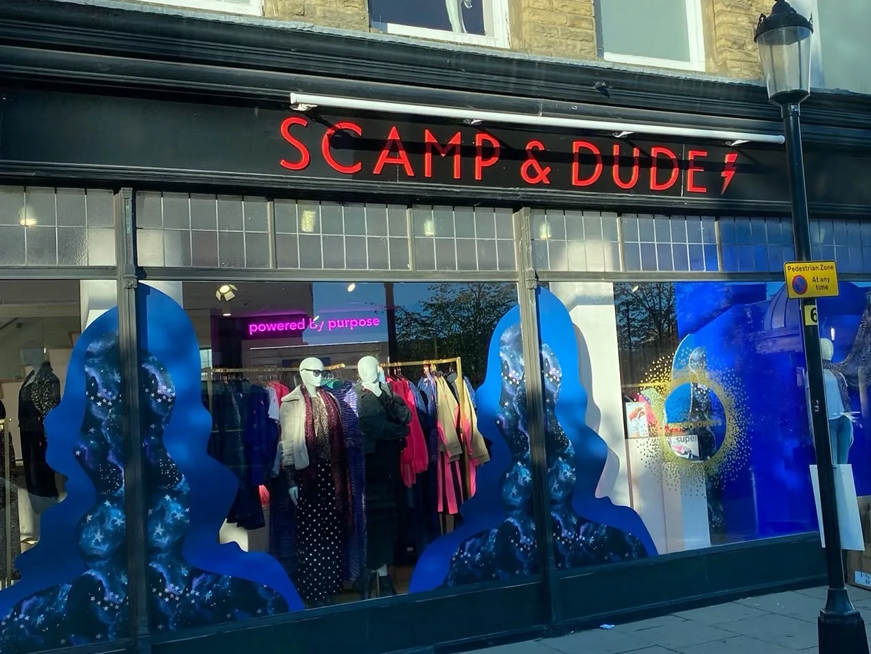 The new Scamp & Dude shop front at 2 James Street, Harrogate.